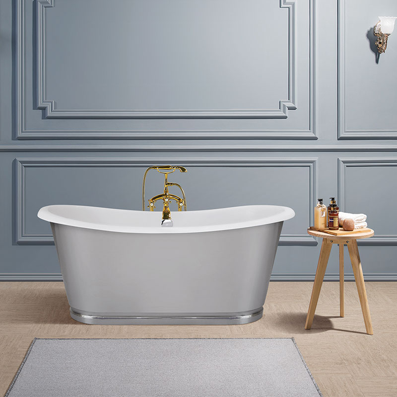 Dual Ended Cast Iron Skirted Soaking Bathtub 67 Inch