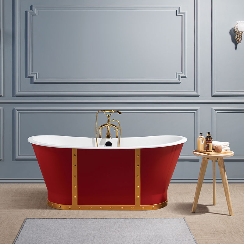 Dual Ended Cast Iron Skirted Soaking Bathtub 67 Inch