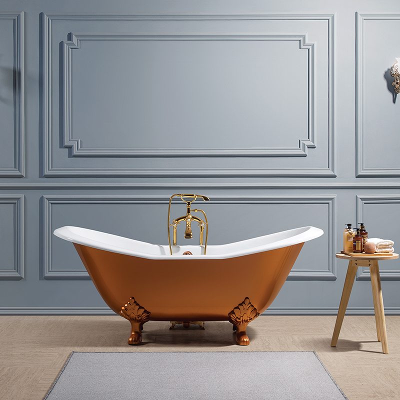 Double Slipper Cast Iron Clawfoot Tub 72 Inch